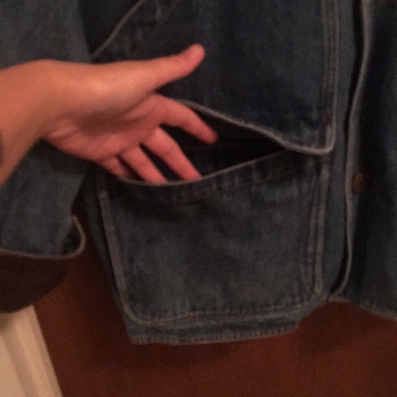 “Mama” Corduroy Collar Denim Jacket - Picture 6 of 7